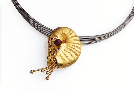 Ruby Nautilus brooch and neckring