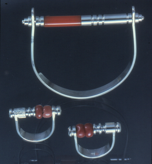 Coral U bracelets and rings 1977