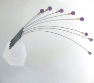 <em>Hardenbergia comptoniana – Wildflower Collection,</em> brooch, amethyst, oxidised sterling silver, 18ct gold, steel cable, 12 x 7 x 0.8cm, no 0753d. cleaner version attached