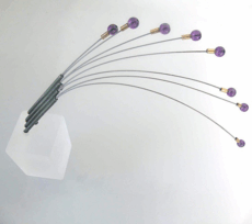 <em>Hardenbergia comptoniana – Wildflower Collection,</em> brooch, amethyst, oxidised sterling silver, 18ct gold, steel cable, 12 x 7 x 0.8cm, no 0753d. cleaner version attached