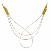 <em>Double Weave, </em>brooch,18ct gold, stainless steel, 7.0 x 9.0 x 1.5cm, no 0552f.