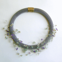 <em>Bêche de Mer I - Seashore Collection, </em>Collar,18ct gold, fluorite, amethyst, milanese steel, 19.5 x 16.5 x 5.0 cm, no 0679.