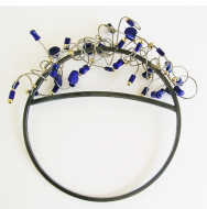 <em>Dampiera lavandulaceae - Wildflower Collection,</em> oxidized sterling silver, lapis lazuli, gold-plated brass, 11.5 x 11.5 x 4.0cm, no 1457.