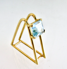 <em>Fulfilment II - Homage to Klimt,</em> pinkie ring, 18ct gold, aquamarine 1.2cts, 2.7 x 2.7 x 1.0cm, no 0972