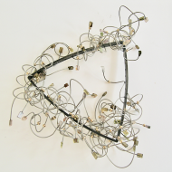 <em>Grevillea olivaceae - Wildflower Collection, </em>sterling silver, steel cable, peridot, citrine, tourmaline,15 x 15 x 4.0cm, no 1036.
