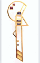 <em>Emilie Flöge I - Homage to Klimt, </em>brooch, 18ct yellow gold, iolite, rhodalite, yellow sapphire, 8.0 x 2.8 x 0.7cm, no 0981.